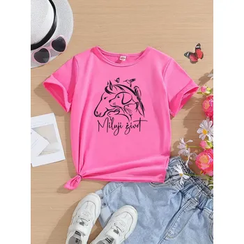 Dívčí tričko STRIKER Dětské tričko Miluji život Dětská velikost: 8 let