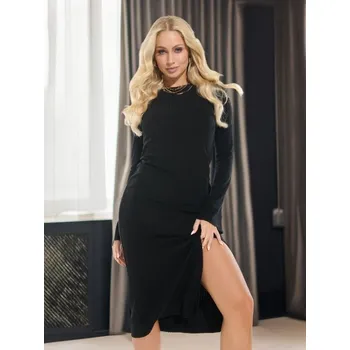 Dámské šaty Sinsay - Přiléhavé midi šaty s rozparkem - černá - 431BE-99X - 431BE-99X-XXS-1