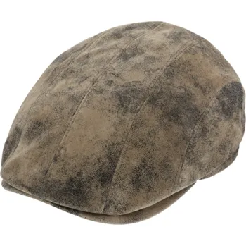 Čepice Fiebig - Headwear since 1903 Pánská kožená bekovka s podšívkou - hnědá kožená bekovka Velikost: 61 cm (XL)