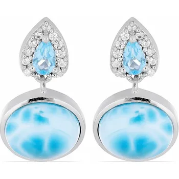 Náušnice Larimar náušnice stříbro Ag 925 VE049761 1,9 cm, 4,8 g
