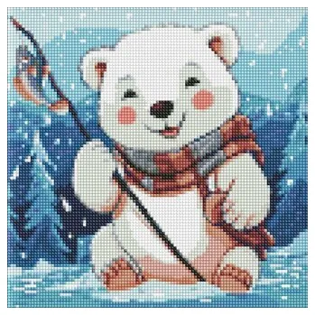 Set školních potřeb Diamentowa mozaika - Zimowy połów 30x30cm