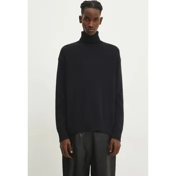 Pánský svetr Vlněný svetr A.P.C. Pull Marc pánský, černá barva, s golfem, WYAAD-H23135, XL, 99X