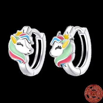 Náušnice Stříbrné dámské/dívčí náušnice (s motivem zvířátek) Varianta: PAE106 jednorožec