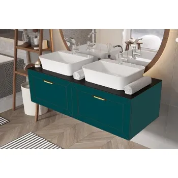 Koupelnový nábytek Skříňka DEXA spodní 80x50x40 cm zelená matná madlo zlaté NASUD854ZZ