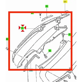 Yamaha Bočnice zadní červená - pravá 5ADF1731000M