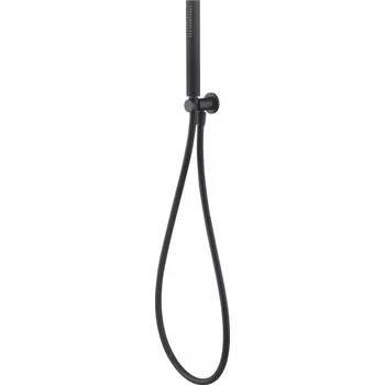 Sprchový držák Vývod stěnový s držákem sprchy BLACK kulatý s příslušenstvím černý BAAWB12K