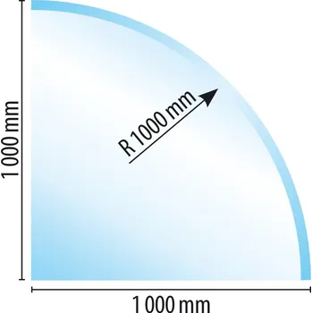 Sklo pod kamna typ K3, 1000 x 1000 x 6 mm