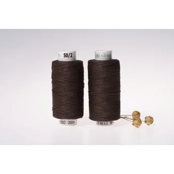 Nit Lněná nit střední, 33 x 2, 200m, tmavě hnědá, sartor.cz