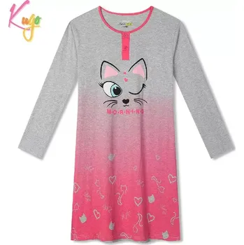 Dívčí noční košile dl.r. Kugo MC5858, šedo-růžová