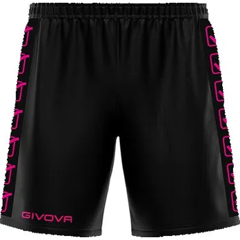 Pánské kraťasy Kraťasy GIVOVA BAND POLY, barva 1039 černá - zářivě růžová, velikost XS