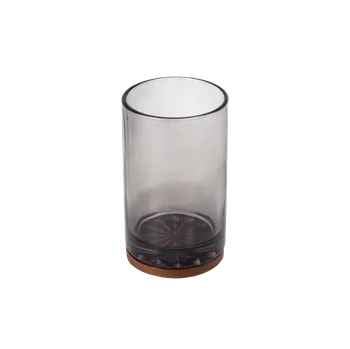 Držák na kartáček FIGO – kelímek sklenička na umyvadlo – šedá – BISK 08398