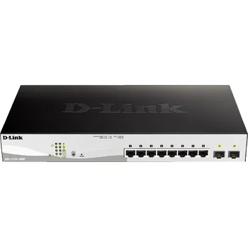 Switch D-Link DGS-1210-10MP 10-port Gigabit Smart+ PoE Switch, 8x GbE PoE+, 2x SFP, PoE 130W, fanless