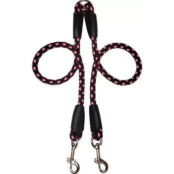 Vodítko pro psa Palkar vodítko rozdvojka pro psy 40 cm x 8 mm černo-růžová