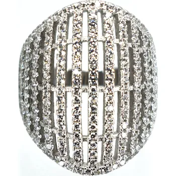 Prsten Stříbrný prsten Ella – Ag 925/1000, rhodiovaný, zirkony, luxusní solitér Velikost prstenu: 57/18,1