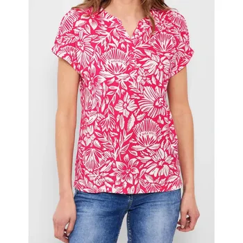 Dámské tričko Květované růžové tričko Cecil (Dámská tričková halenka s květy značky Cecil)