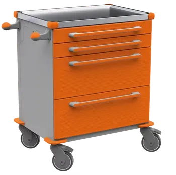 Servírovací stolek MOBI 06 N vozík zdravotnický, plast ABS, oranžová