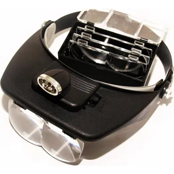 Lupa Lupa náhlavní - brýlová, čelenková 4x čočka 2x led