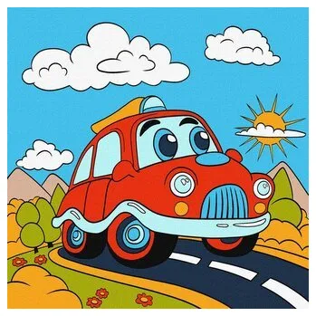 Set školních potřeb Malowanie numerach - Zabawna podróż 25x25cm