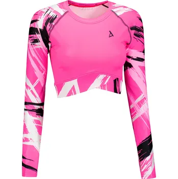 Dámský funkční crop top s dlouhým rukávem premium ALTISPORT VOJ/ALW039TR04 FLUO PINK XXL