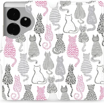 Pouzdro na mobilní telefon Flipové pouzdro Mobiwear - Realme GT 6 5G - MX01S Kočičí zádíčka (Knížkové flip pouzdro, obal, kryt na mobil Realme GT 6 5G - MX01S Kočičí zádíčka, materiál Umělá kůže + TPU - ochrana 360°, stojánek, silikonová vanička, magnetické zavírání)