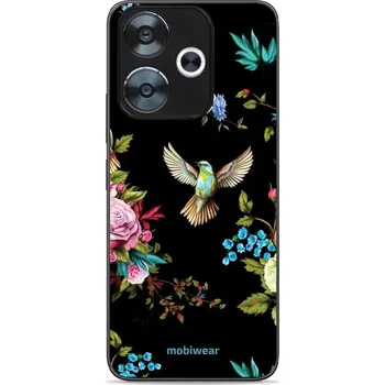 Lesklý kryt Mobiwear Glossy - Xiaomi Redmi 13 - G041G - Ptáček a květy (Prémiové lesklé pouzdro, obal, kryt Mobiwear Glossy na mobil Xiaomi Redmi 13 - G041G - Ptáček a květy, materiál Plast + TPU silikon - krytí po všech stranách, neošoupatelný potisk,)