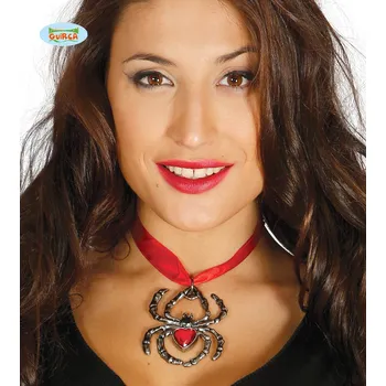 Karnevalový doplněk Guirca Fiestas Španělsko Náhrdelník s velkým pavoukem