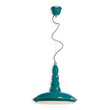 Ferroluce Závěsné retro svítidlo VINTAGE, Ø 40 cm, 1xE27 Barva: Olivová zelená