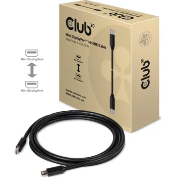 Kabel do PC Club3D Kabel mini DisplayPort 1.4 HBR3 8K60Hz (M/M), 2m, 34 AWG