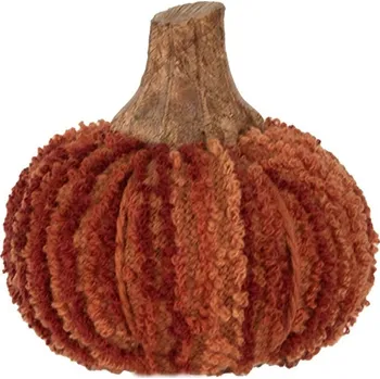 Tmavě cihlová látková dekorace dýně Pumpkin S - Ø 9*8 cm