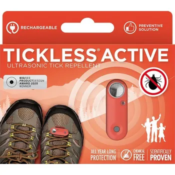 Repelent TICKLESS ACTIVE Dobíjecí ultrazvukový odpuzovač klíšťat a blech pro lidi Corall