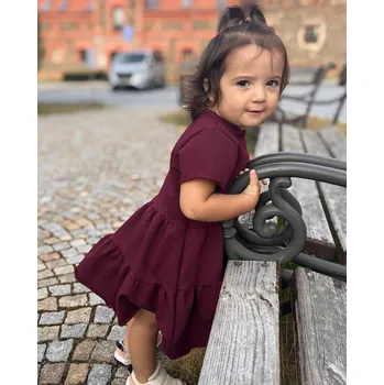 Dívčí šaty Kulišárny Dívčí teplákové BOHO šaty BORDO VELIKOST: 98-104, DÉLKA RUKÁVU: KRÁTKÝ RUKÁV