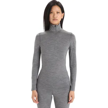 Dámské merino tričko s dlouhým rukávem ICEBREAKER Wmns 200 Oasis LS Half Zip, Gritstone Heather velikost: XL