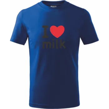 Chlapecké tričko Dětské tričko s I LOVE MILK Velikost: 110 cm/4 roky, Barva: královská modrá