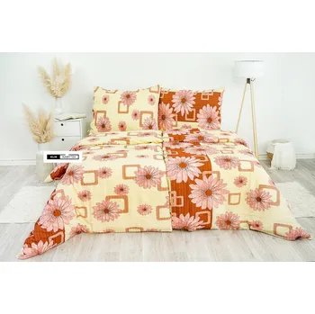 Povlečení Stanex Ložní povlečení krepové Slunečnice růžová (LS118) ROZMĚR: 140x220 cm + polštář (90x70 cm)