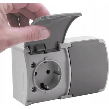 Elektrická zásuvka Elektrická Zásuvka hermetická Viplast šedá