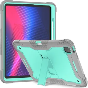 Pouzdro na tablet Kick odolný hybridní obal na iPad Pro 13 (2024) - šedý/mentolový