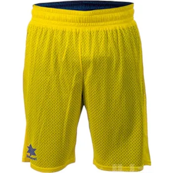 Fotbal Oboustranné basketbalové trenýrky LUANVI TRIPLE, barva 0027 žlutá - modrá, velikost 4XS