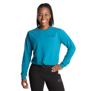 Dámská mikina Better Bodies EMPIRE CROPPED CREW DARK TURQUOISE – mikina Better Bodies tyrkysová tmavá Velikost: XS