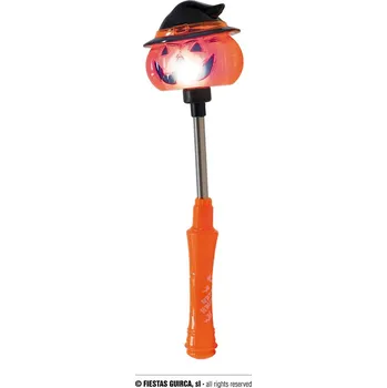 Karnevalový doplněk Guirca Svítící dýňová hůlka 24 cm