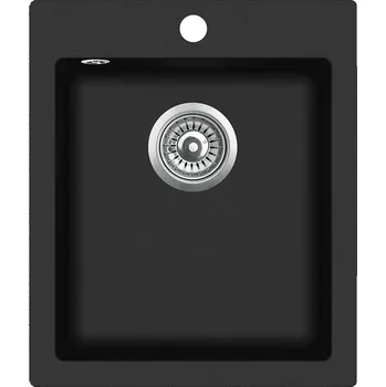 Granitový dřez Aquastone QUADRA 20 černá metalická