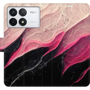 Pouzdro na mobilní telefon Flipové pouzdro iSaprio - BlackPink Marble - Poco F6 Pro