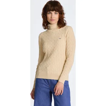 Dámský svetr ROLÁK GANT STRETCH COTTON CABLE TURTLENECK LINEN