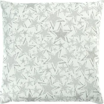 Povlak na dekorativní polštářek Vánoční potah na polštář Stelle 50x50 cm bílo-stříbrný, Sander
