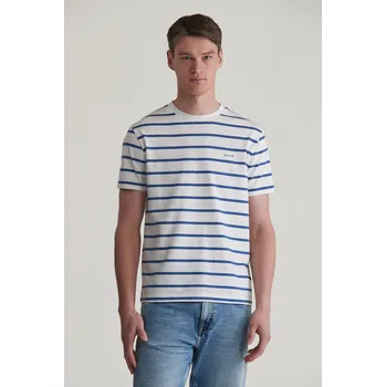 Pánské oblečení TRIČKO GANT STRIPED SS TSHIRT EGGSHELL