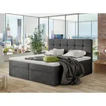 Boxspringová manželská postel 180x200 CLARA - šedá + topper ZDARMA