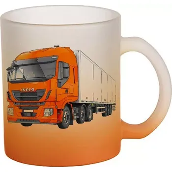 Iveco Stralis 500 skleněný hrnek nákladní auto (hrneček s tahačem matné sklo TRUCK)