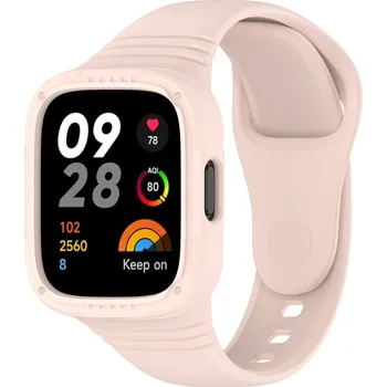 Ostatní příslušenství k chytrým hodinkám VSECHNONAMOBIL 86457 GLACIER Ochranné pouzdro s řemínkem pro Xiaomi Redmi Watch 3 světle růžové