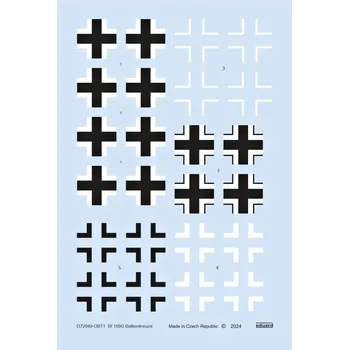 Plastikový model 1/72 Decal Bf 109G Balkenkreuze (EDU)