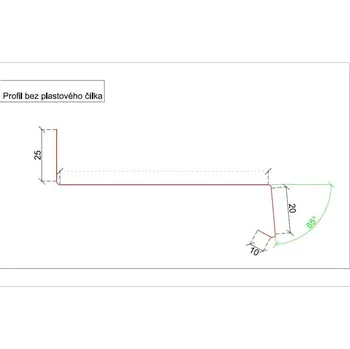 Parapet Venkovní parapet na míru / profil bez plastového čela pozink
