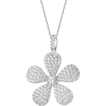 Přívěsek Stříbrný přívěsek se zirkony - květ - AP538-7742